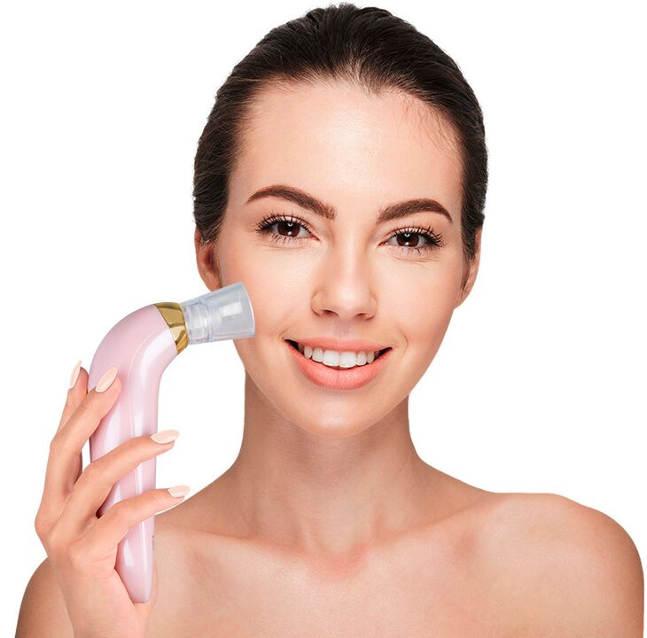 Girl holding skin rejuvenation device